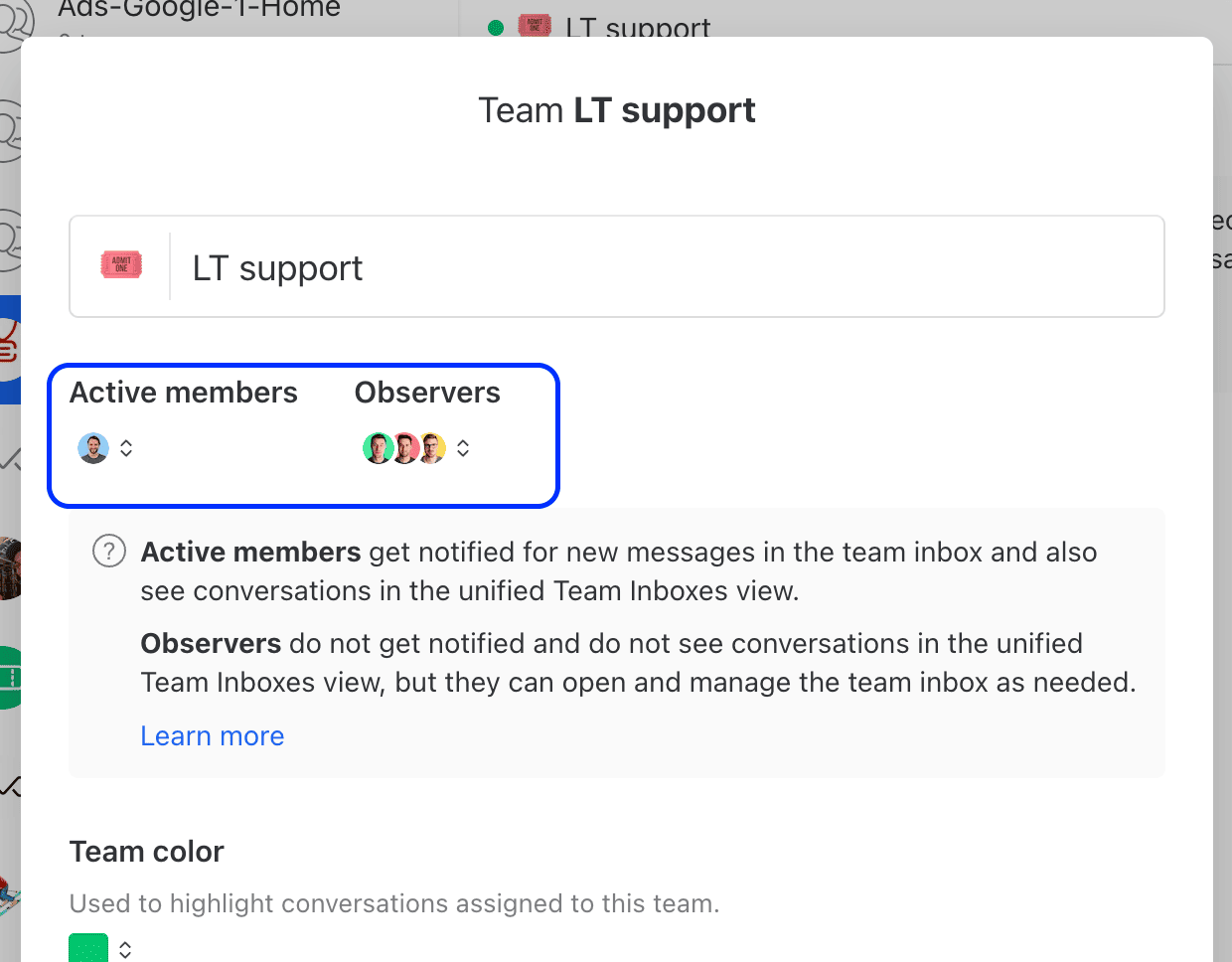 Edit the active members in a team Edit the active members in a team