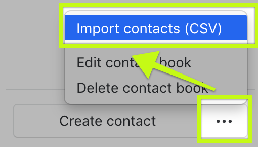 Image showing where to import contacts