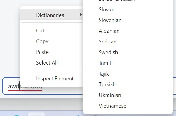 Image showing how to enable spell check dictionaries on Windows
