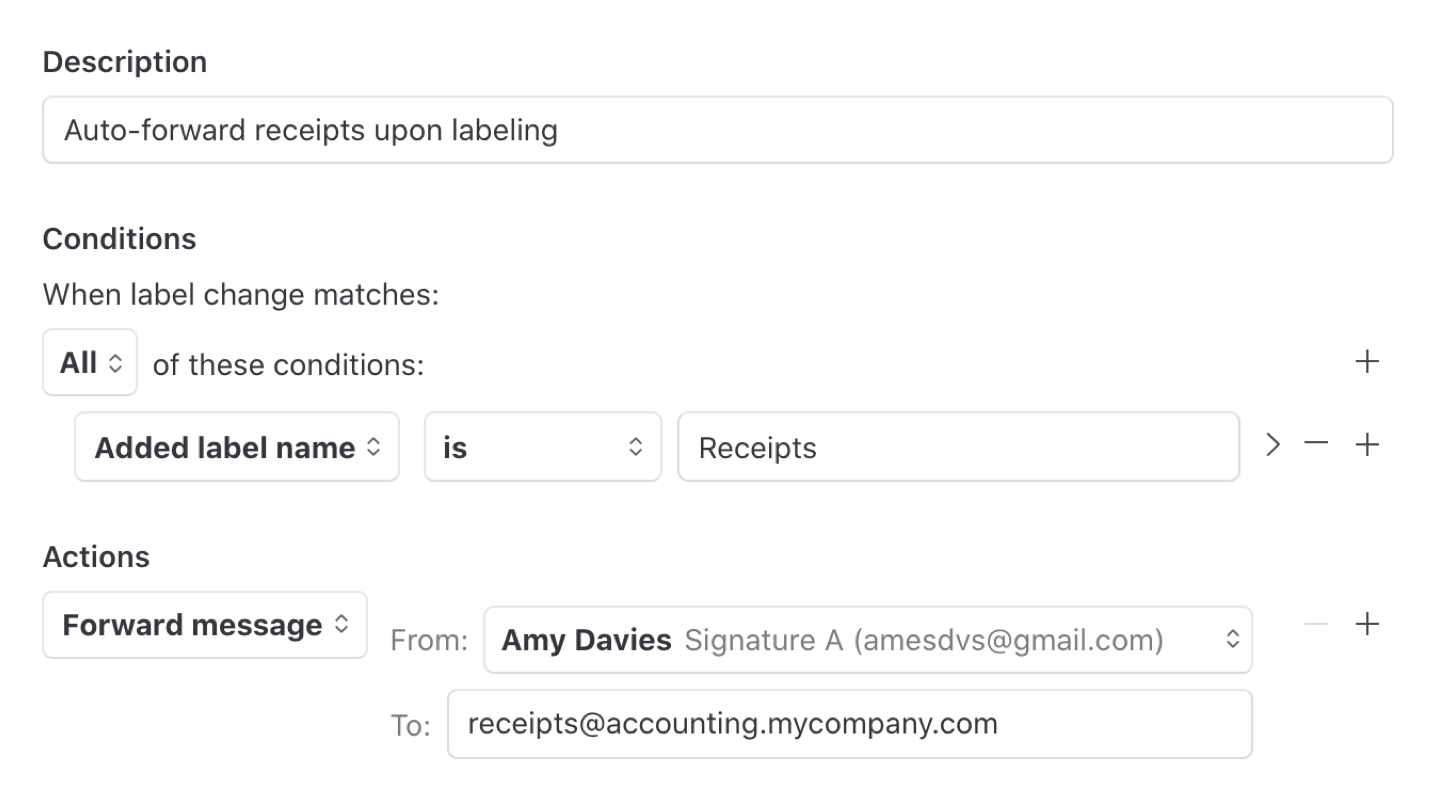 Auto-forward receipts
