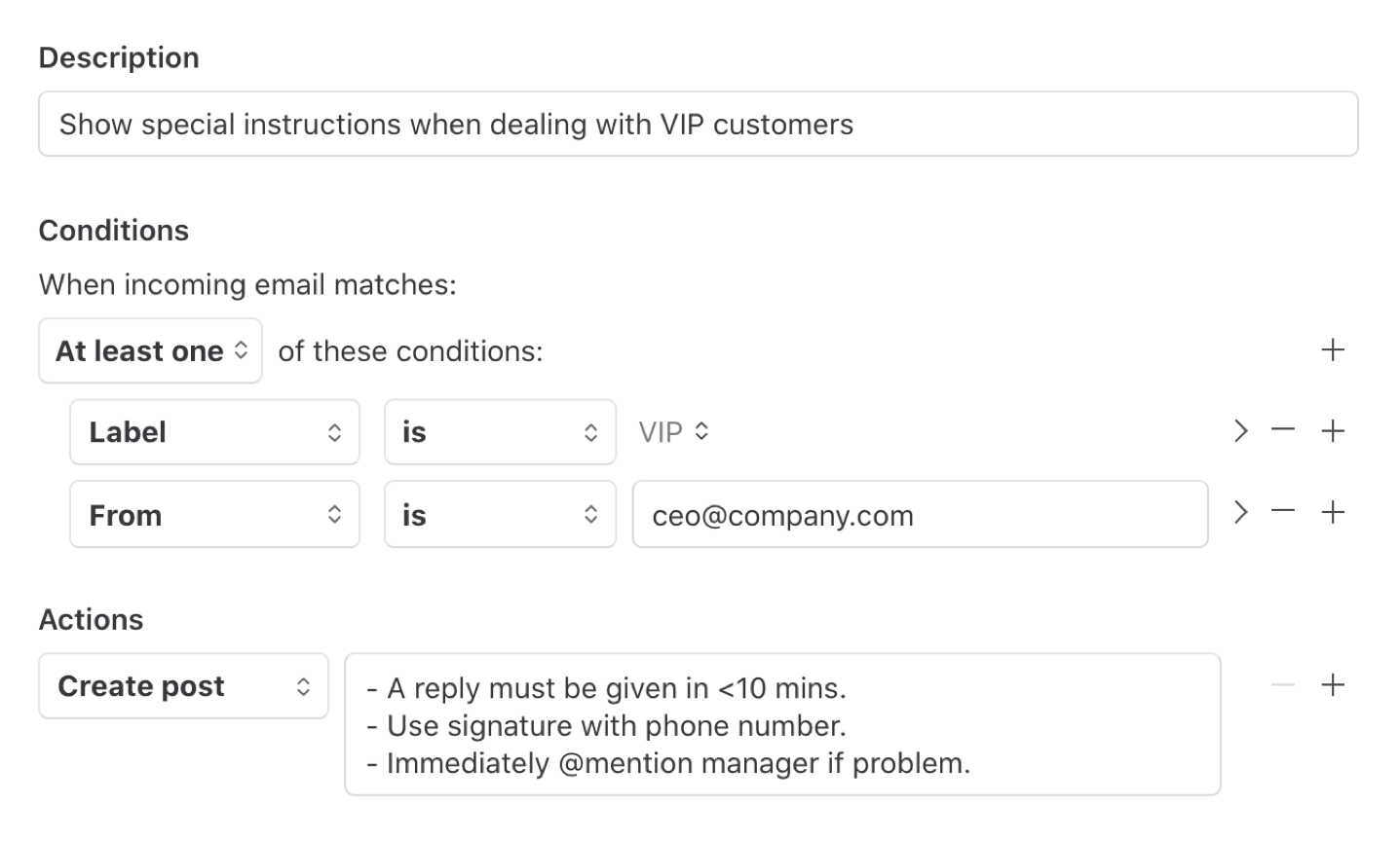 Show special instructions when dealing with VIP customers