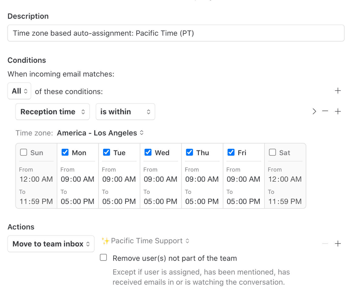 Time zone based auto-assignment