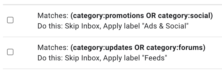 Gmail rules