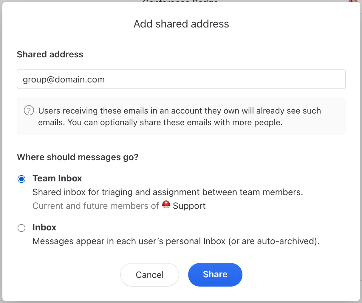 You must decide whether to use the Inbox or Team Inbox flow.