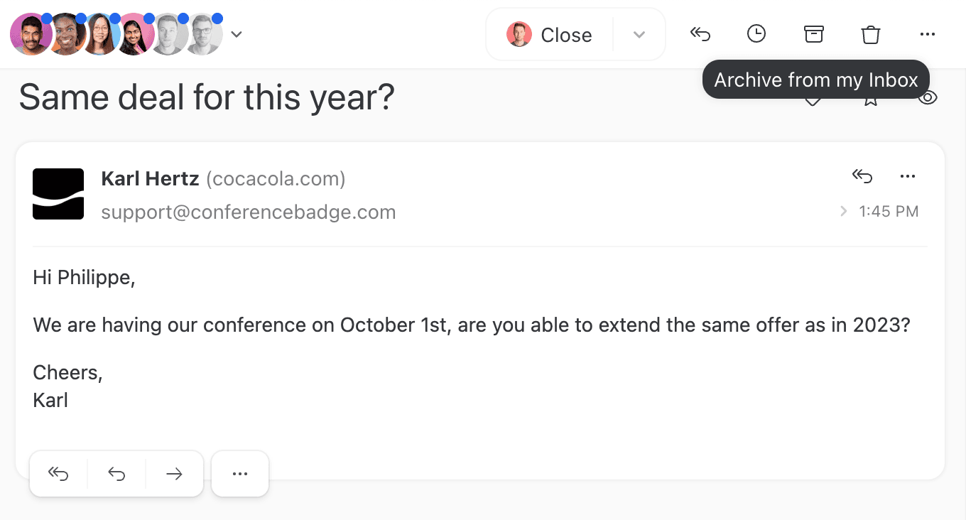 Archive a conversation from your inbox