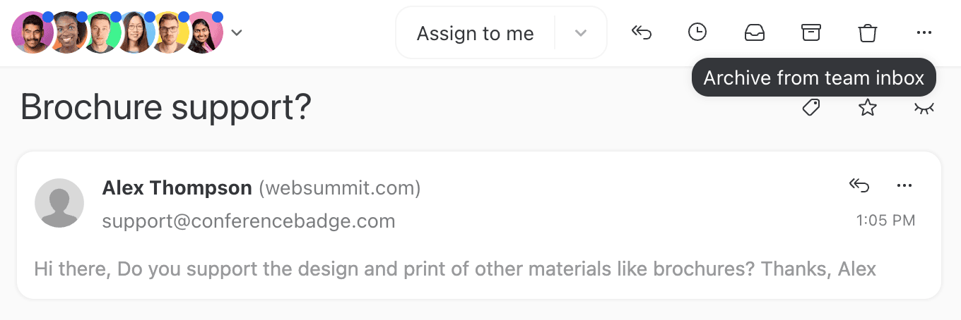 Archive from a team inbox