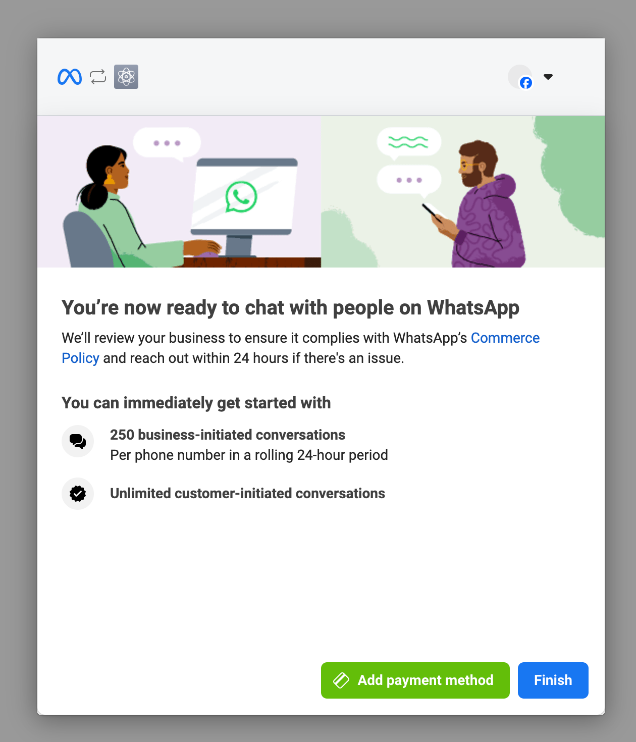 WhatsApp setup complete