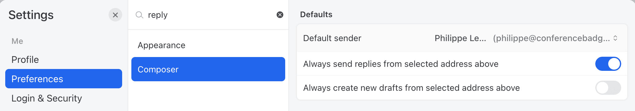 Configure your alias settings